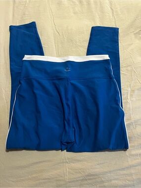 Beyond Yoga Blue Leggings with White Waistband